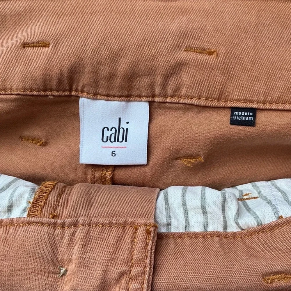 Cabi Womens Cargo Utility Cropped Pants 6 Belted Waist Fashion Modern Terracotta - Picture 9 of 11